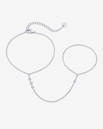 GoldenMuse Dainty Gold Hand Chain Bracelet