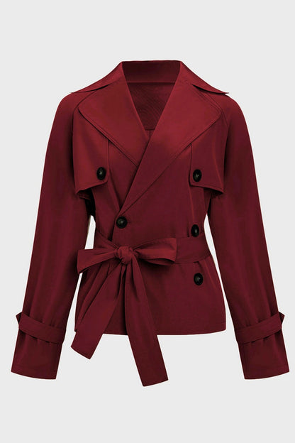 Harlow & Row Cropped Double-Breasted Trench Jacket